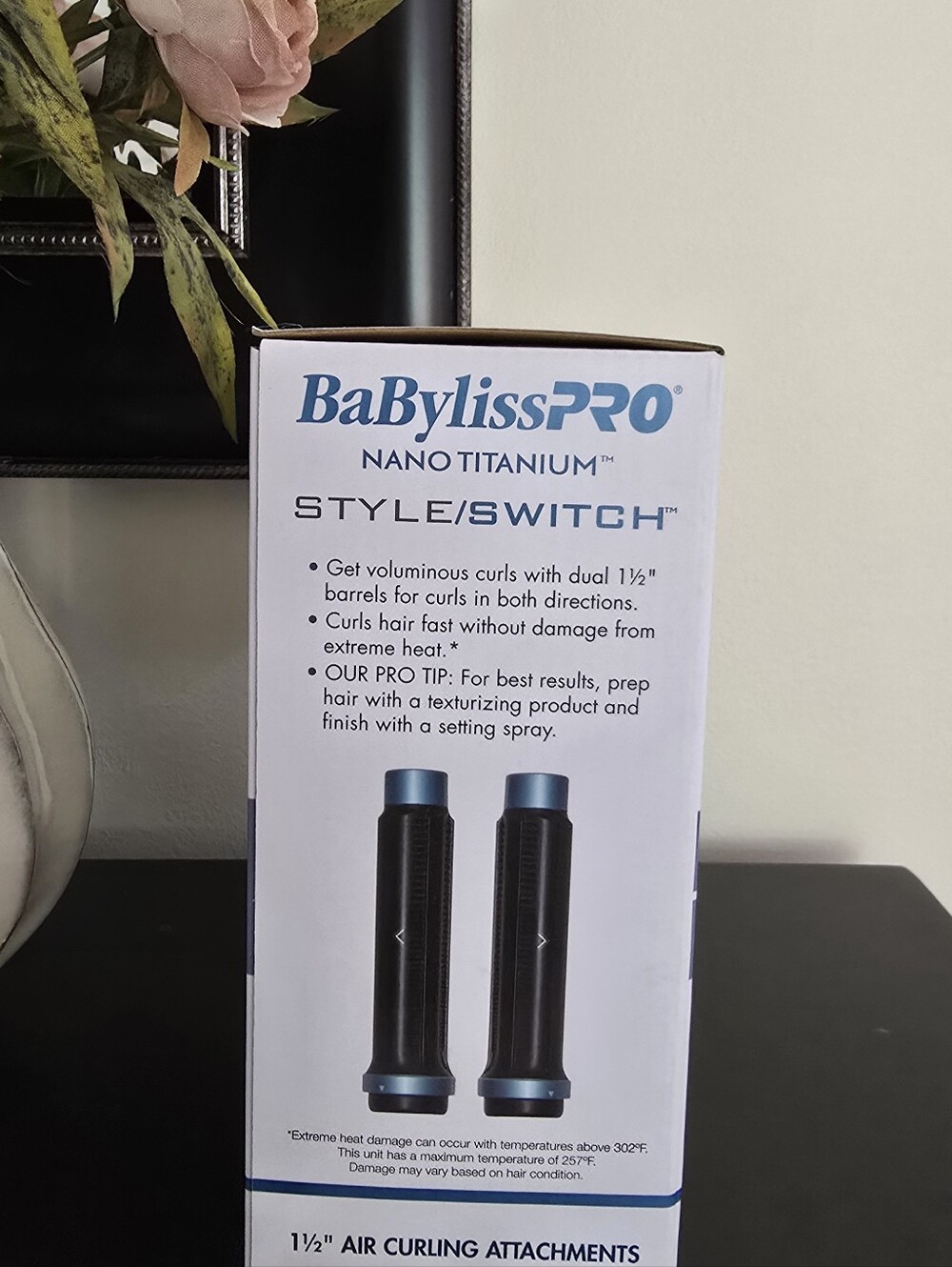 BaBylissPRO Nano Titanium Style/Switch Air Curling Attachments in Black/Blue NIB - Picture 2 of 3